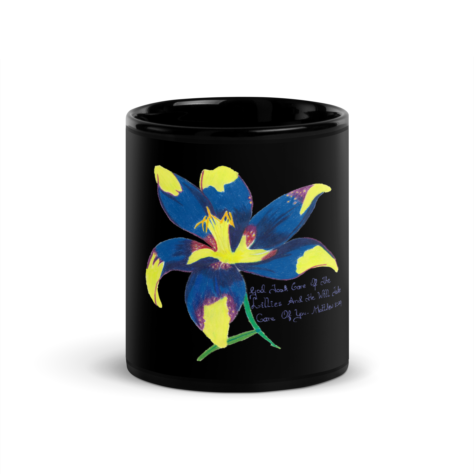 Lily Black Glossy Mug