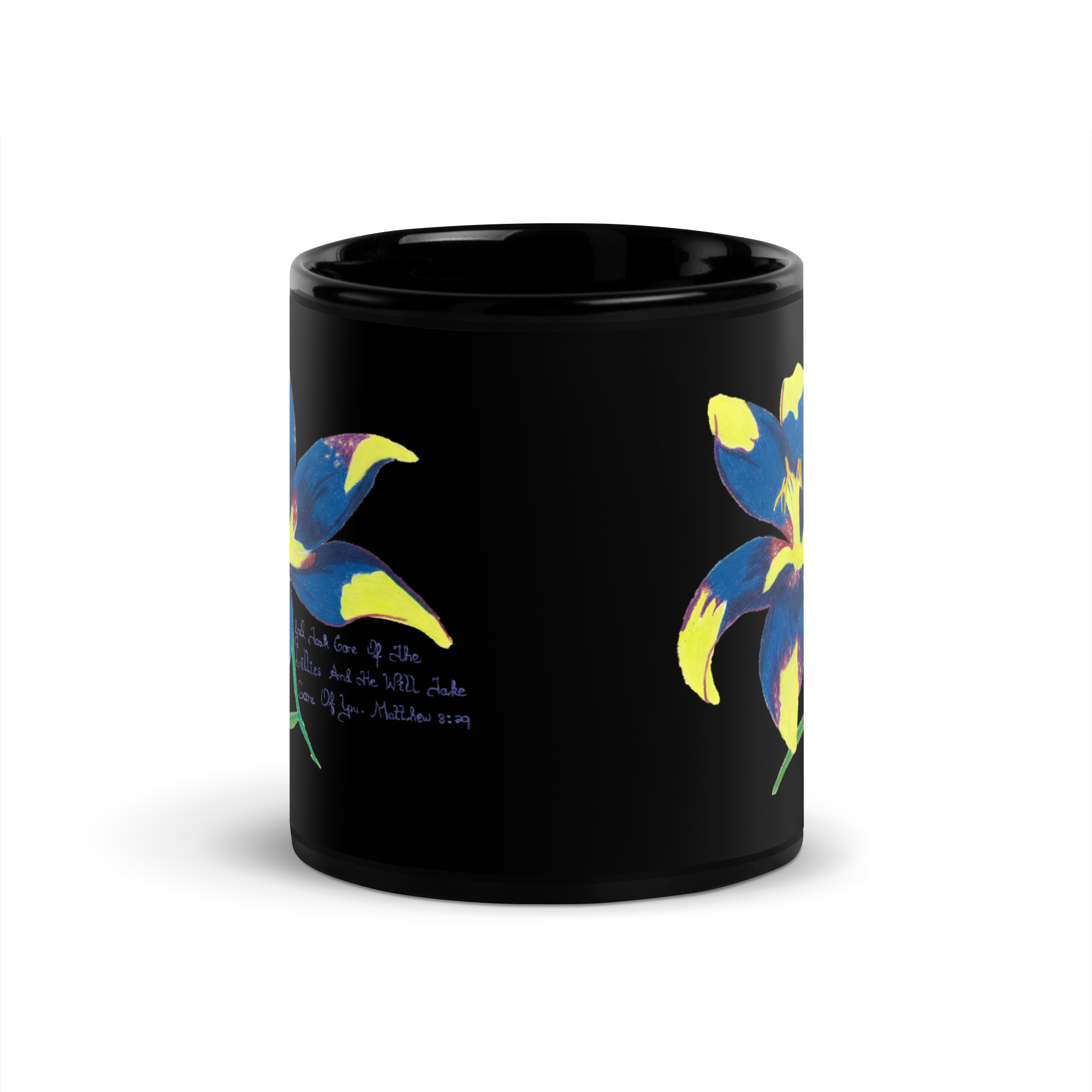 Lily Black Glossy Mug