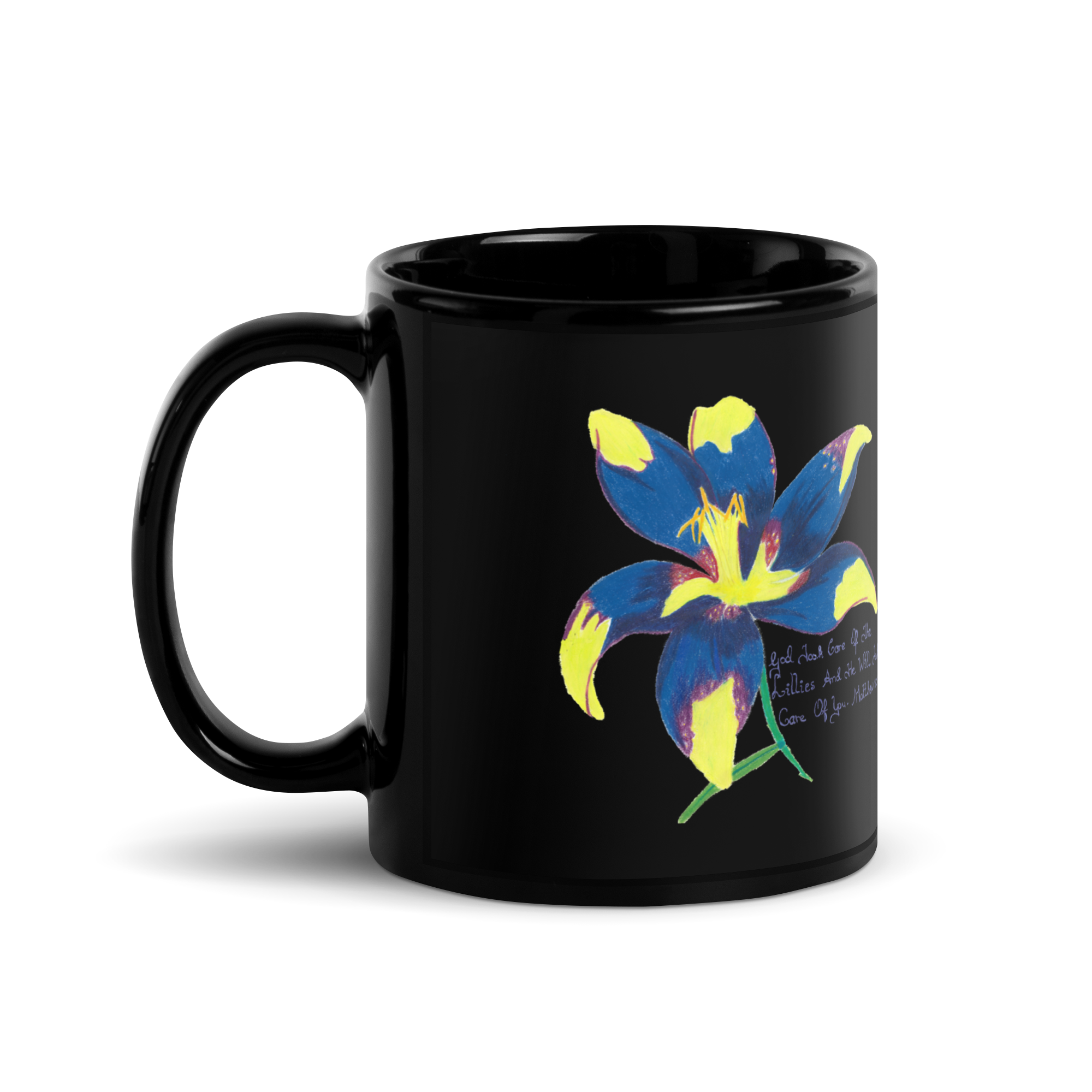 Lily Black Glossy Mug