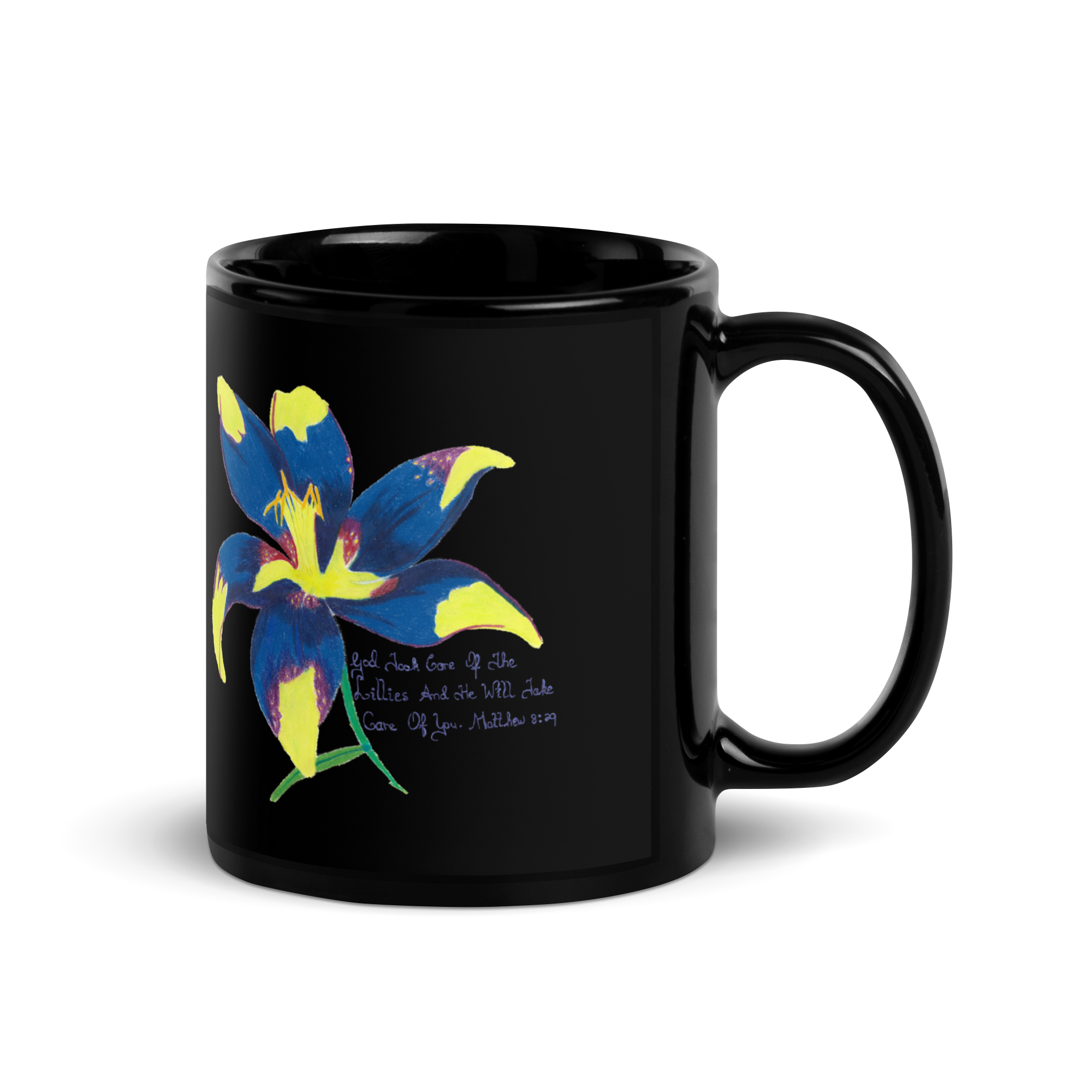 Lily Black Glossy Mug