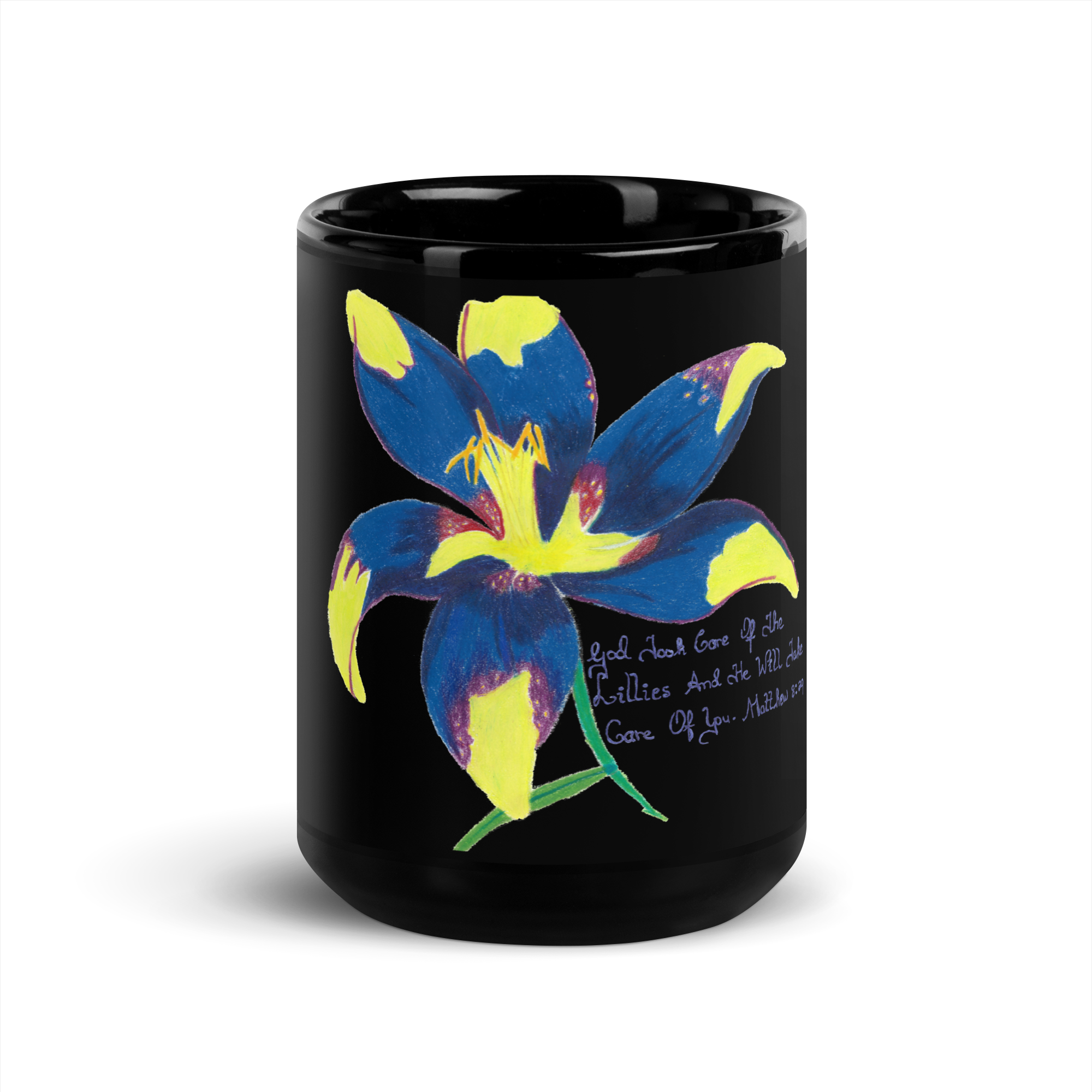 Lily Black Glossy Mug