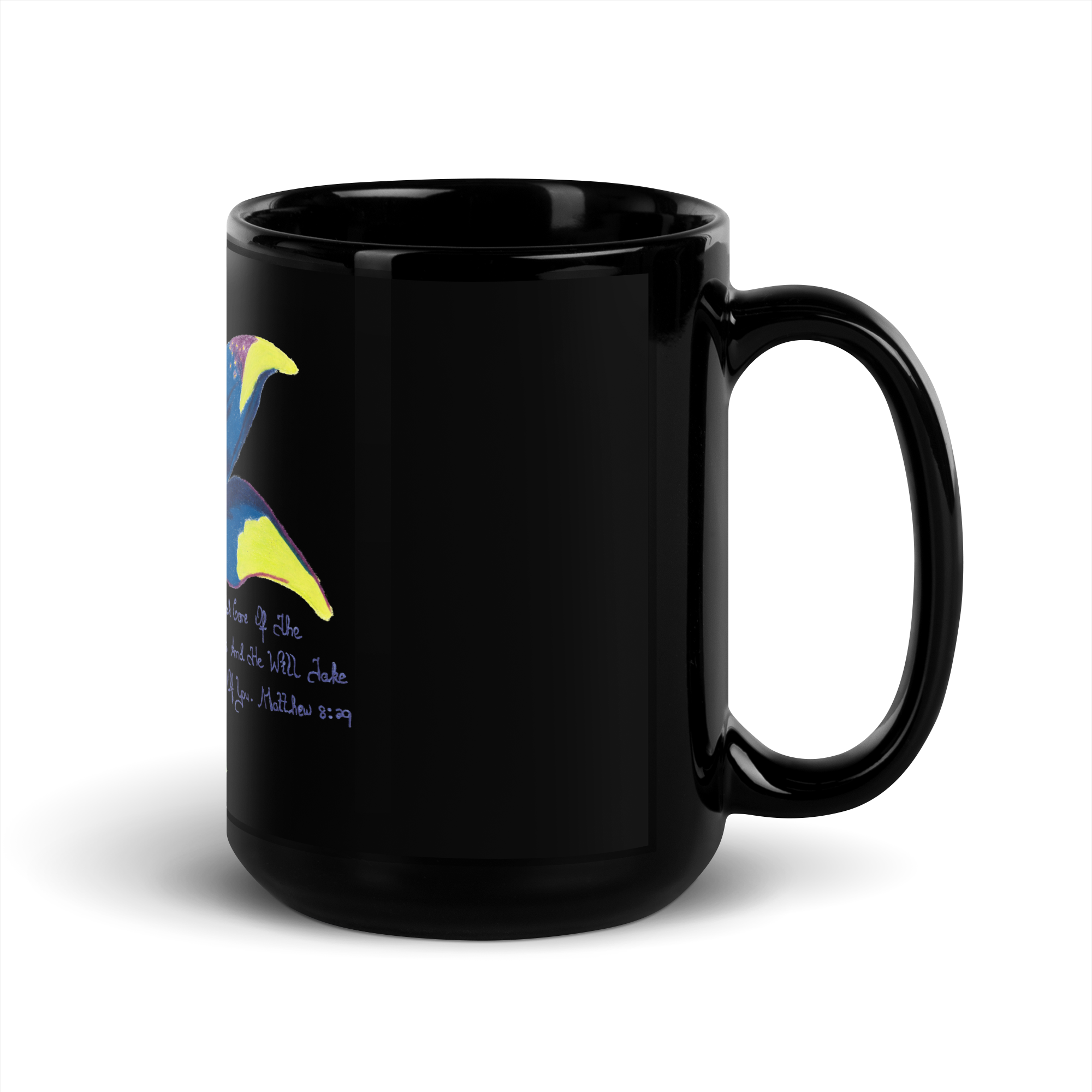 Lily Black Glossy Mug